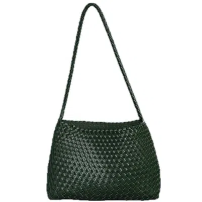 Rimini Women's Hand Weaving Shoulder Bag 'suzy' - Dark Green