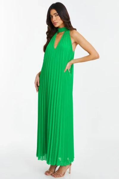 Quiz Chiffon Pleated High Neck Midi Dress