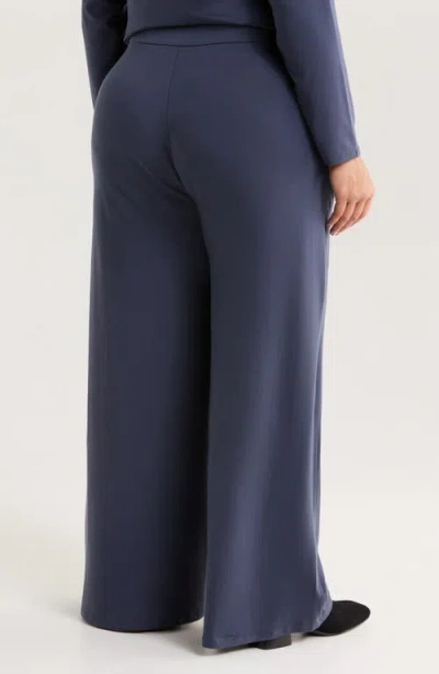 Eileen Fisher High Waist Wide Leg Pants In Blue