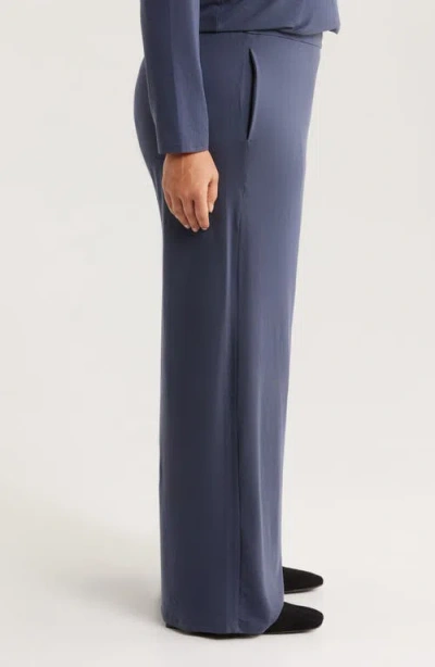 Eileen Fisher High Waist Wide Leg Pants In Blue