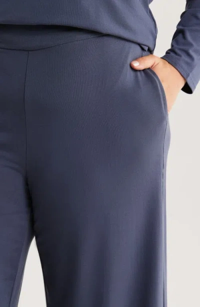 Eileen Fisher High Waist Wide Leg Pants In Blue
