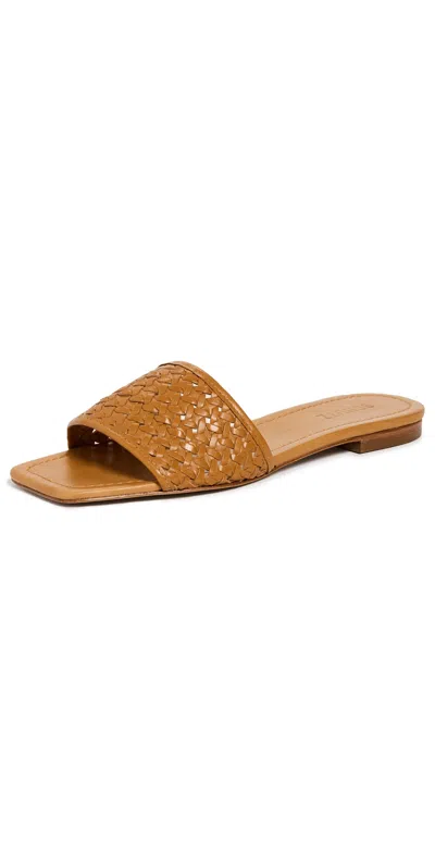 Schutz Juliet Flat Sandals Inca Gold In Gold