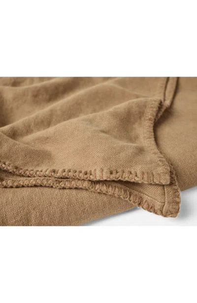 Coyuchi Helena Organic Linen Blanket In Brown