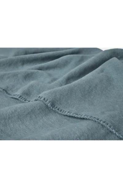 Coyuchi Helena Organic Linen Blanket In Blue