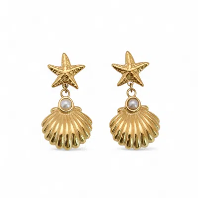 Miss Cecilia Women's Gold Maris Star Earrings