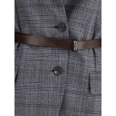 Brunello Cucinelli Prince Of Wales Pattern Women's Blazer