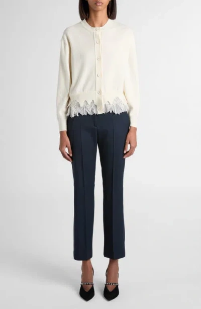 Alexander Mcqueen Mcqueen Cobweb Lace Shrunken Wool & Cashmere Cardigan