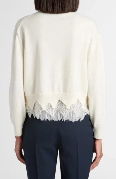 Alexander Mcqueen Mcqueen Cobweb Lace Shrunken Wool & Cashmere Cardigan