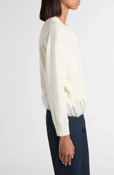 Alexander Mcqueen Mcqueen Cobweb Lace Shrunken Wool & Cashmere Cardigan