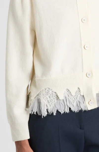 Alexander Mcqueen Mcqueen Cobweb Lace Shrunken Wool & Cashmere Cardigan