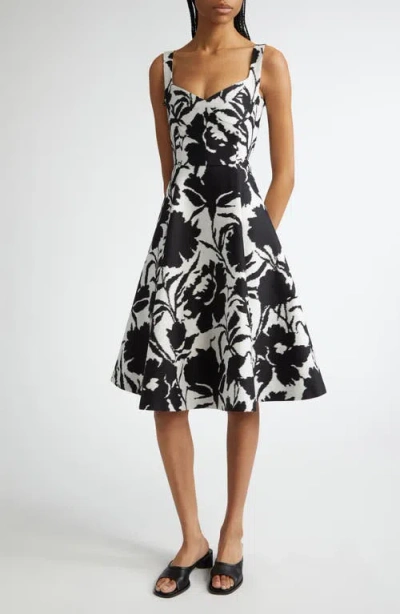 Michael Kors Collection Abstract Floral Print Dance Bustier Dress In Multi