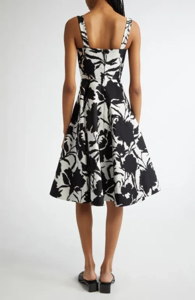 Michael Kors Collection Abstract Floral Print Dance Bustier Dress In Multi