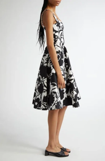 Michael Kors Collection Abstract Floral Print Dance Bustier Dress In Multi