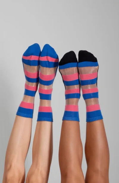 Lechery ® 2-pack Stripes Sheer Crew Socks