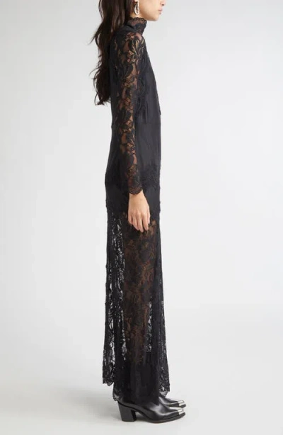 Rabanne Long Sleeve Lace & Jersey Dress