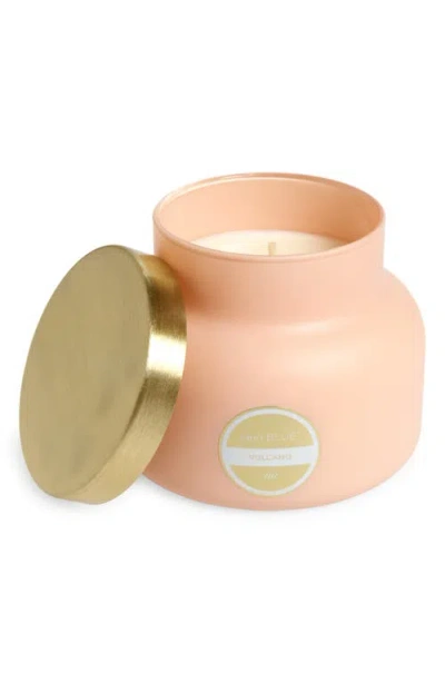 Capri Blue Volcano Matte Peach Signature Jar Candle In Pink
