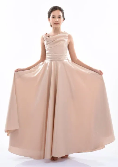 Tulleen Lenelle Rose-appliqué Gown In Pink