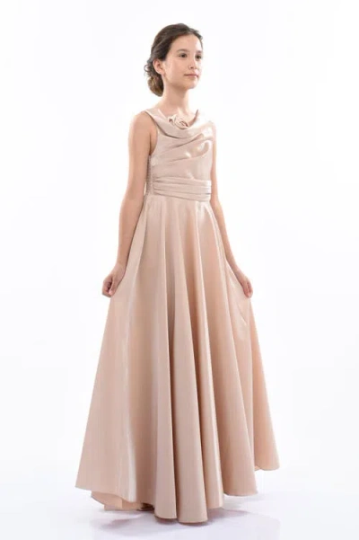 Tulleen Lenelle Rose-appliqué Gown In Pink