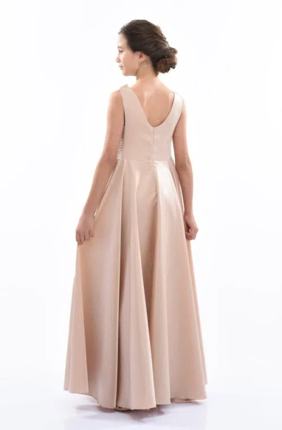 Tulleen Lenelle Rose-appliqué Gown In Pink
