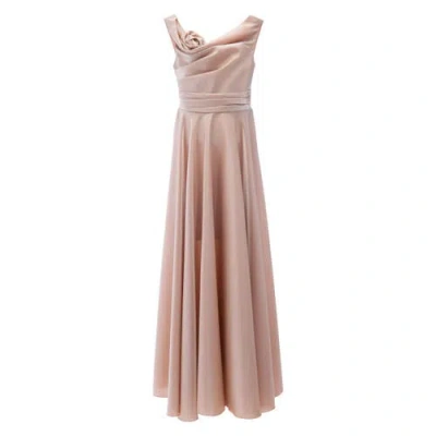 Tulleen Lenelle Rose-appliqué Gown In Pink