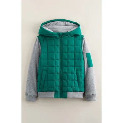 Tucker + Tate Kids' Summit Crest Mixed Media Jacket In Green