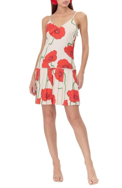 Adelyn Rae Camila Abstract Rose Print Minidress
