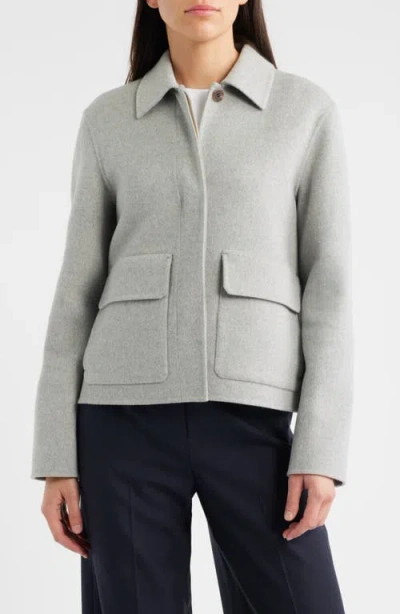 Theory Boxy Wool & Recycled Cashmere Jacket In Gray