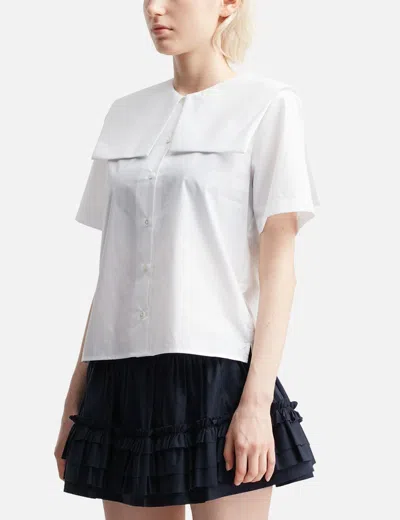 Sandy Liang Drew Top In White