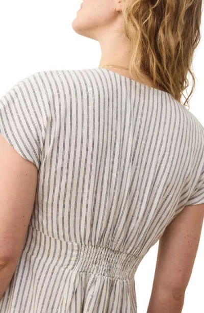Marine Layer Camila Stripe Button Front Hemp Blend Minidress