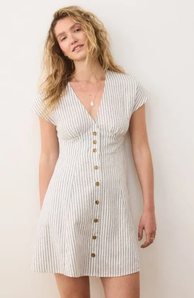 Marine Layer Camila Stripe Button Front Hemp Blend Minidress