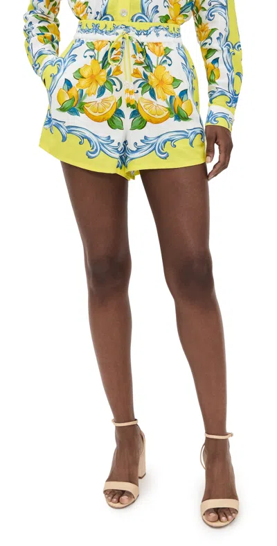 Farm Rio Sicily Scarf Off White Shorts Sicily Scarf Off White In Orange