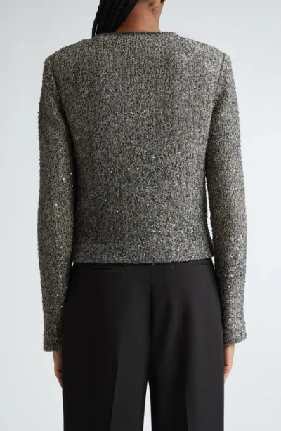 St John St. John Collection Sequin Metallic Knit Crop Jacket