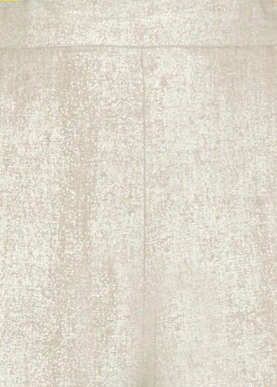 Antonelli Wide Leg Gold Linen Pants With Side Zip In White