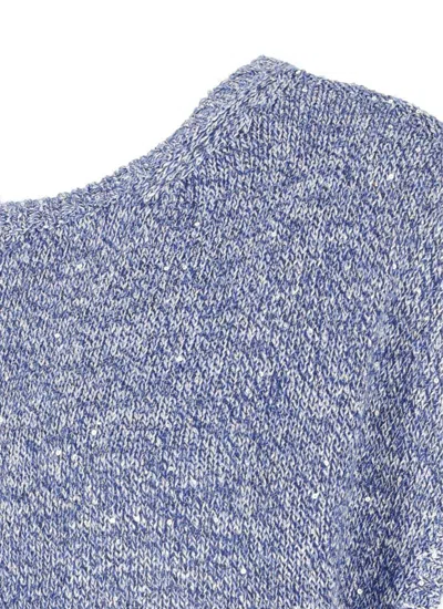 Kangra Cashmere Kangra Sleeveless Blue Cashmere Cotton Blend Sweater In Blue