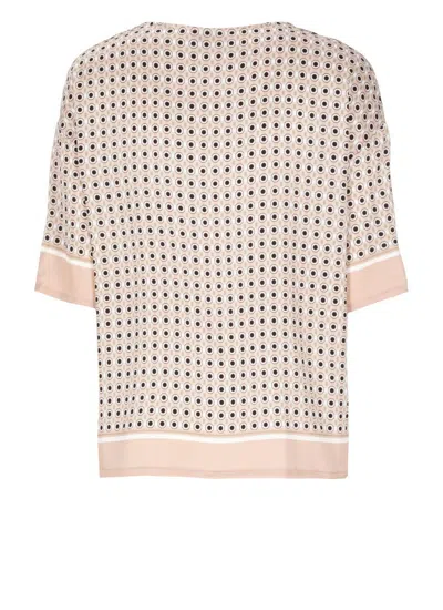 Kangra Cashmere -viscose Blouse With Geometric Pattern In White