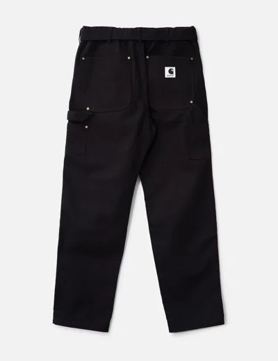Sacai Carhartt Wip Canvas Work Pants In Black