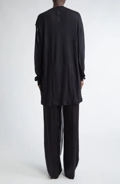 Rick Owens Drain Cutout Cotton & Silk Chiffon T-shirt