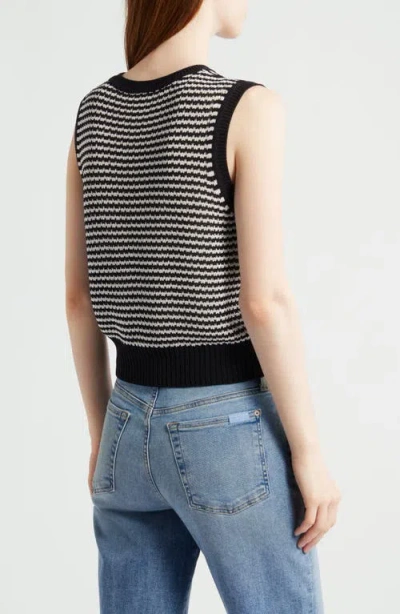 Margaret O'leary Caroline Stripe Cotton Blend Sweater Vest In Multi