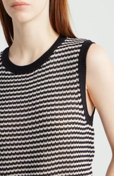 Margaret O'leary Caroline Stripe Cotton Blend Sweater Vest In Multi
