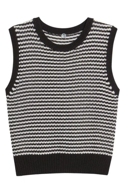 Margaret O'leary Caroline Stripe Cotton Blend Sweater Vest In Multi