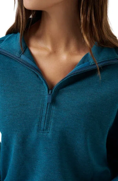 Travismathew Skyloft Soft Echo Half Zip Pullover In Blue
