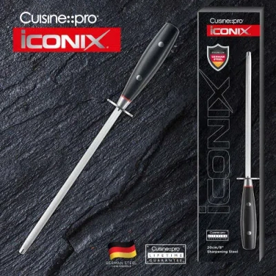 Cuisine::pro ® Iconix® Sharpening Steel 8" In Black