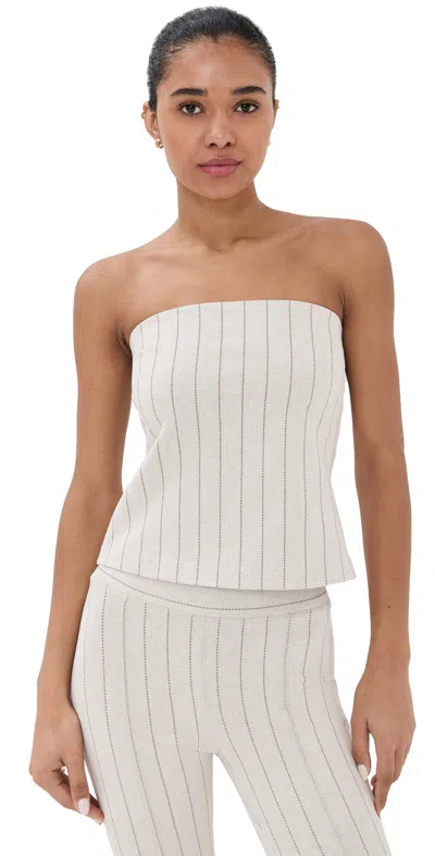 Rosetta Getty Pinstriped Jacquard Bandeau Top