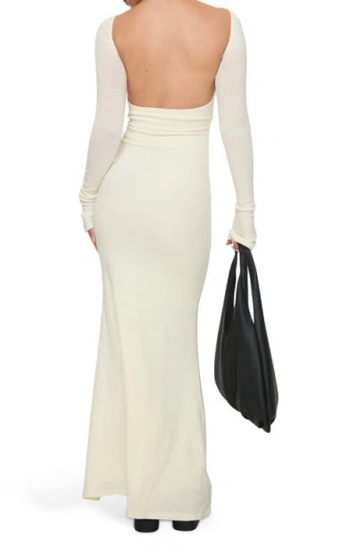 Princess Polly Snyder Open Back Long Sleeve Sheer Maxi Dress In Neutral