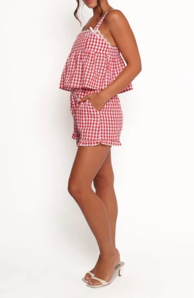 Petal And Pup Petal & Pup Isidore Gingham Cotton Babydoll Tank & Shorts Set In Multi