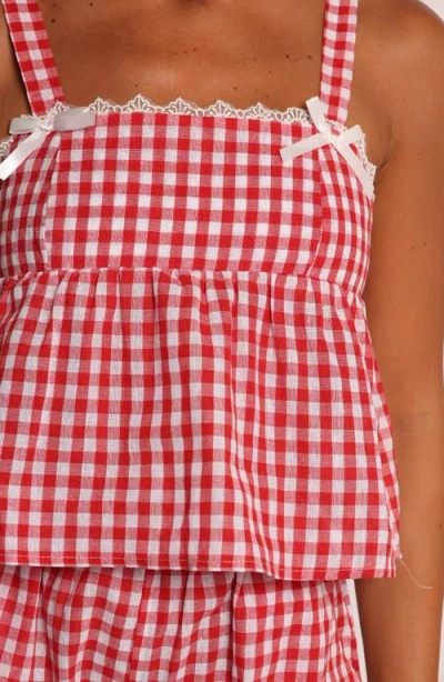 Petal And Pup Petal & Pup Isidore Gingham Cotton Babydoll Tank & Shorts Set In Multi