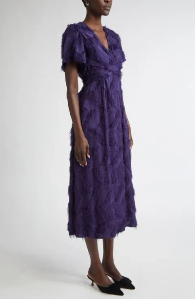 St John Christy Dress In Fil Coupe In Purple