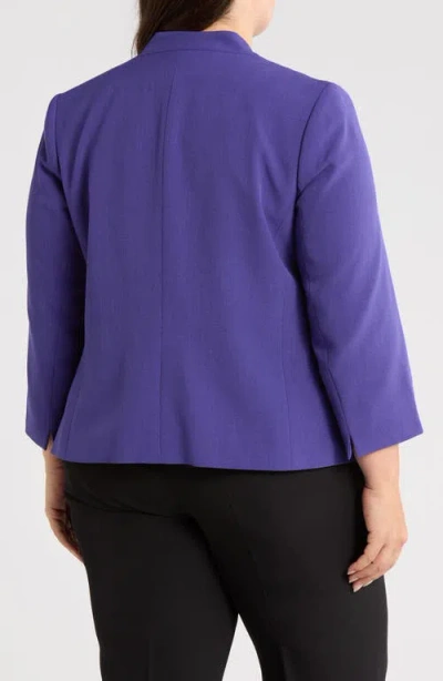 Kasper Open Front Stretch Crepe Blazer In Blue