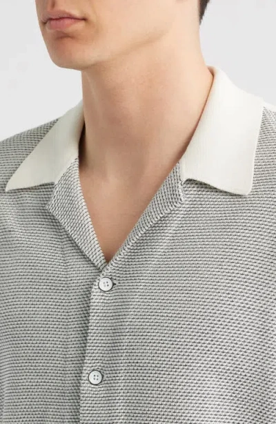 Rag & Bone Norton Knit Camp Shirt In Gray
