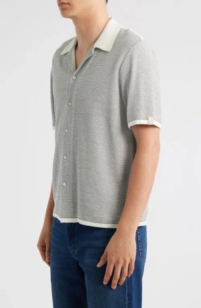Rag & Bone Norton Knit Camp Shirt In Gray